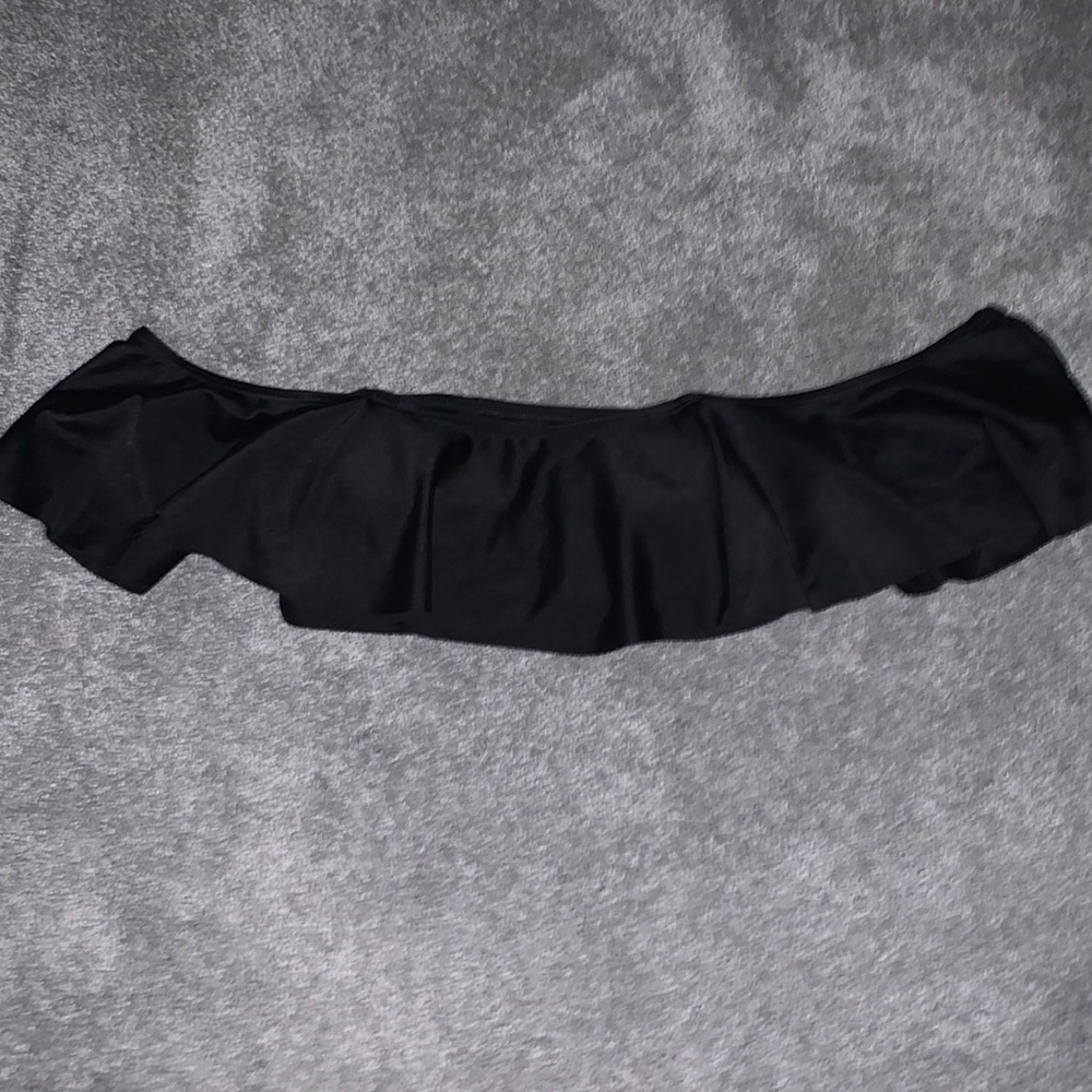 black ruffle bathing suit